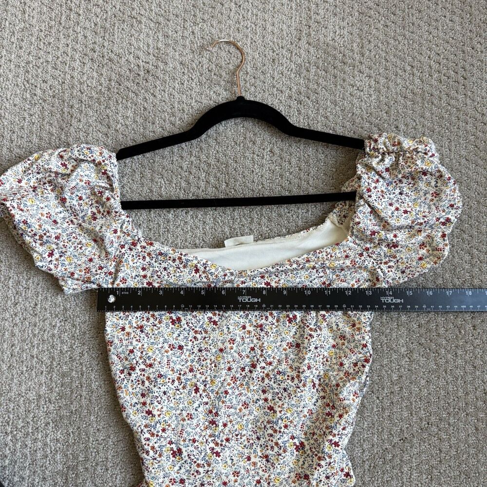 Intimately Free People Bella Ditsy Floral Puff Sleeve Bodysuit Boho Festival - Picture 9 of 11